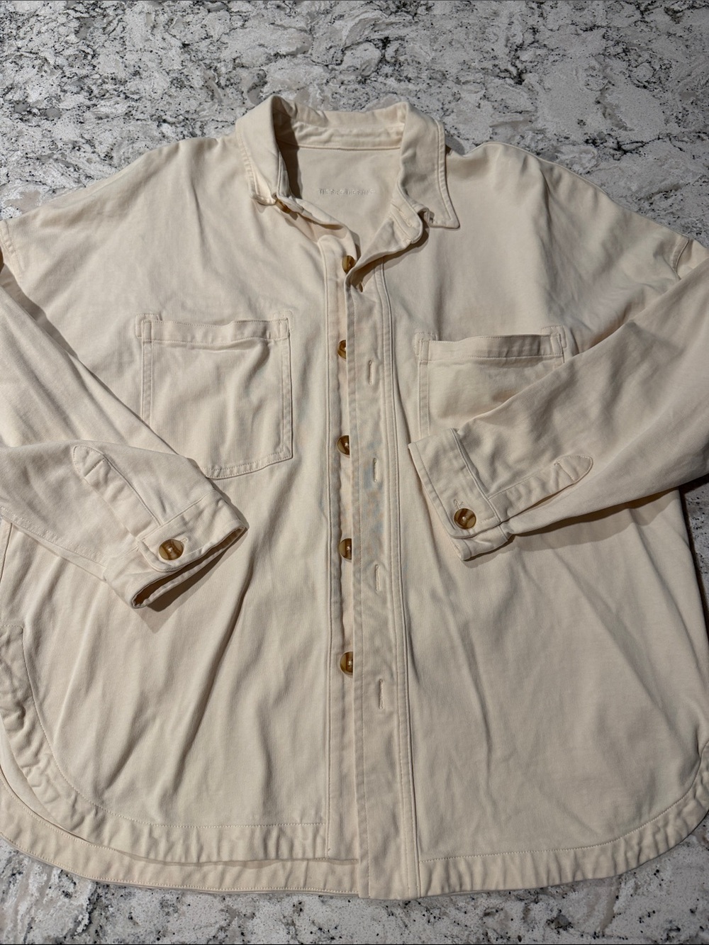 Vuori Cream Button-Front Shirt Jacket